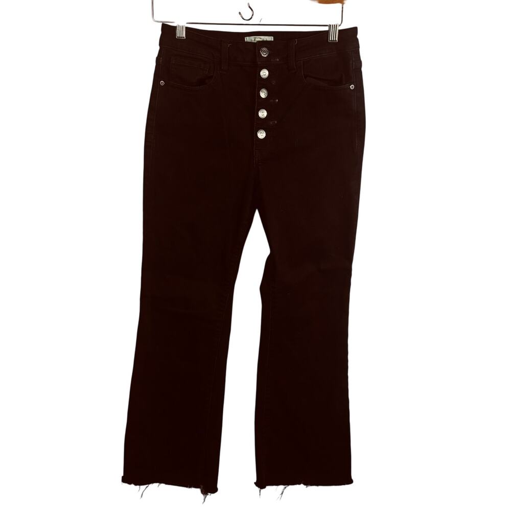 Francesca's Harper Heritage High Rose Bootcut Button Fly Black Jeans Size 27
